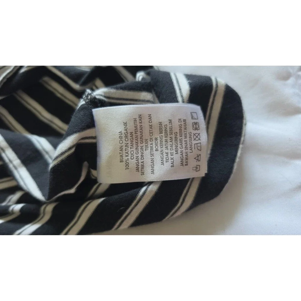 Banks Journal Men's L Organic Cotton Striped Long Sleeve Polo Surf Skate Shirt